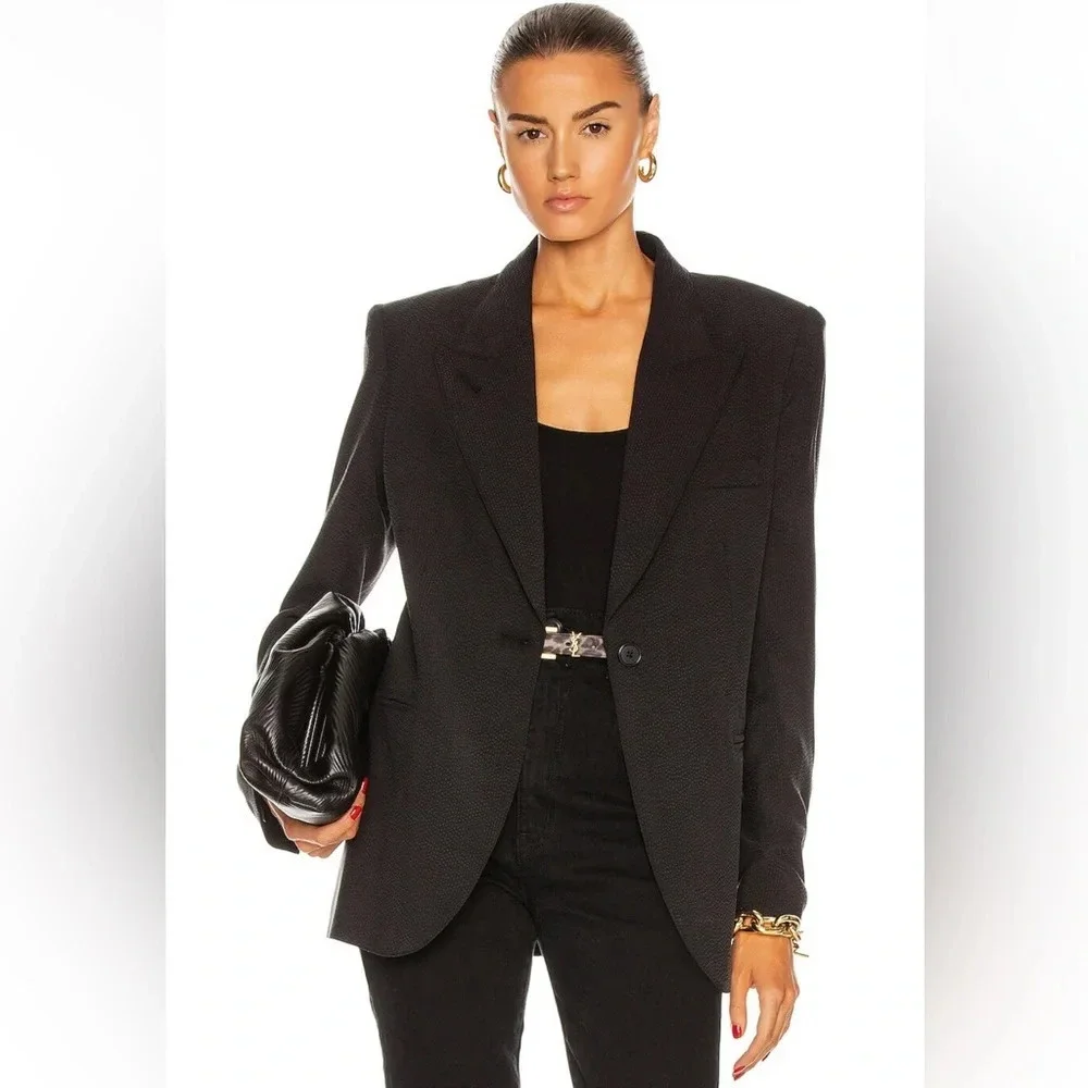 Smythe 90s Oversized Blazer in Sandwashed Black - Picture 1 of 11